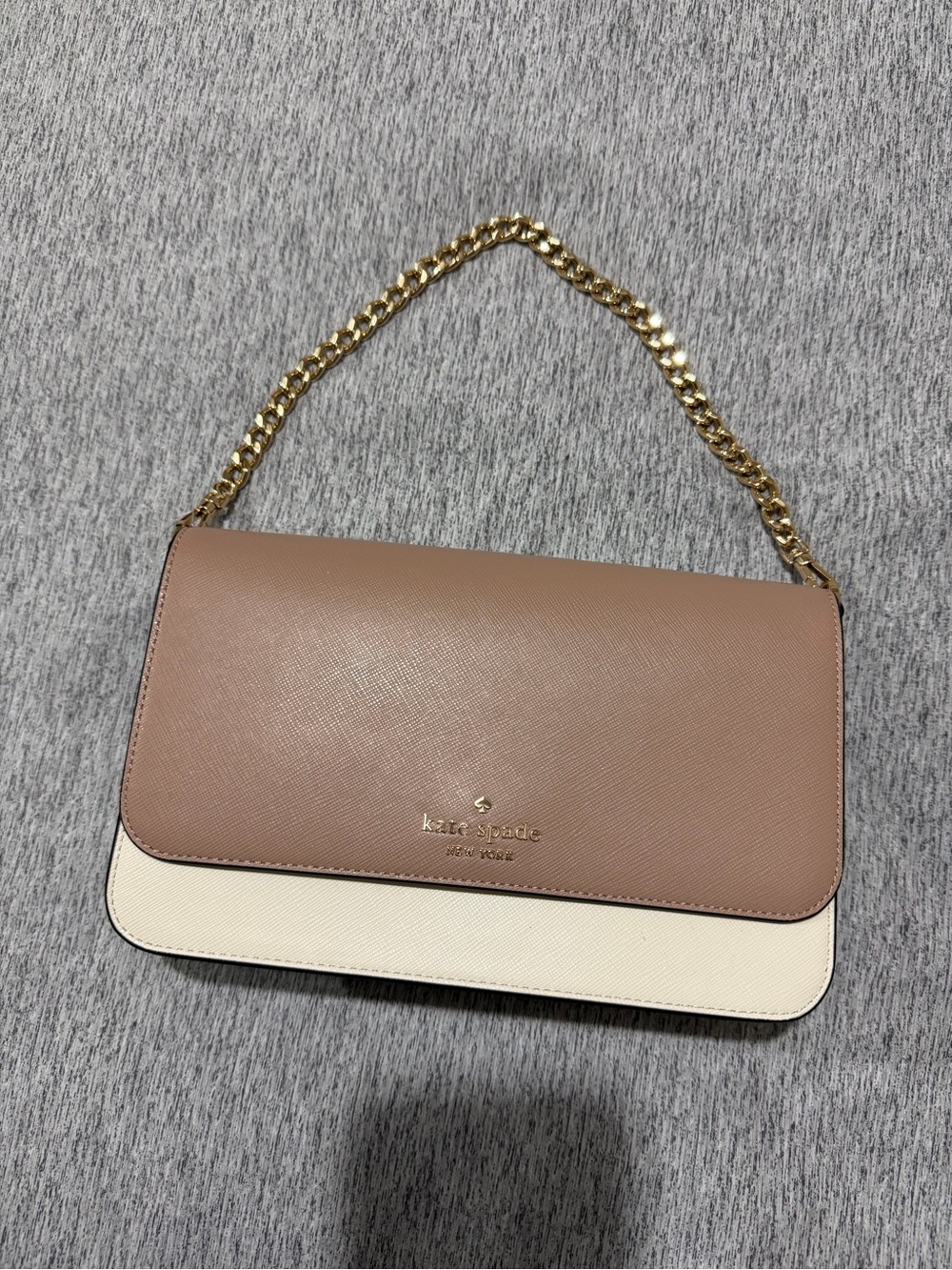 kate spade Two-Tone Taupe and Cream Chain Shoulder Bag